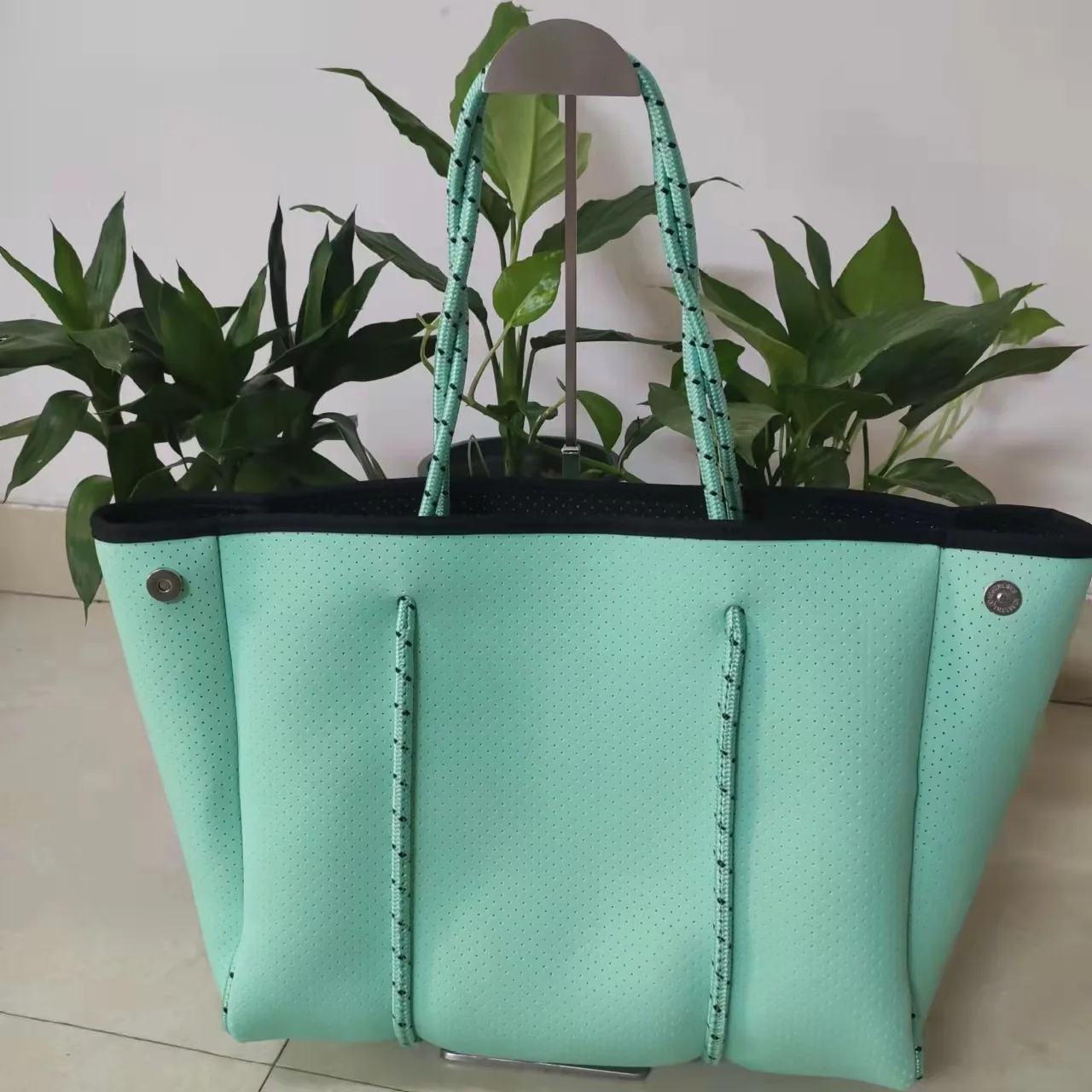 Casual Neopren Große Kapazität Tote Tasche Einfarbig Frauen Schulter Taschen Wasserdichte Dame Handtaschen Sommer Strand Tasche Reise Big202