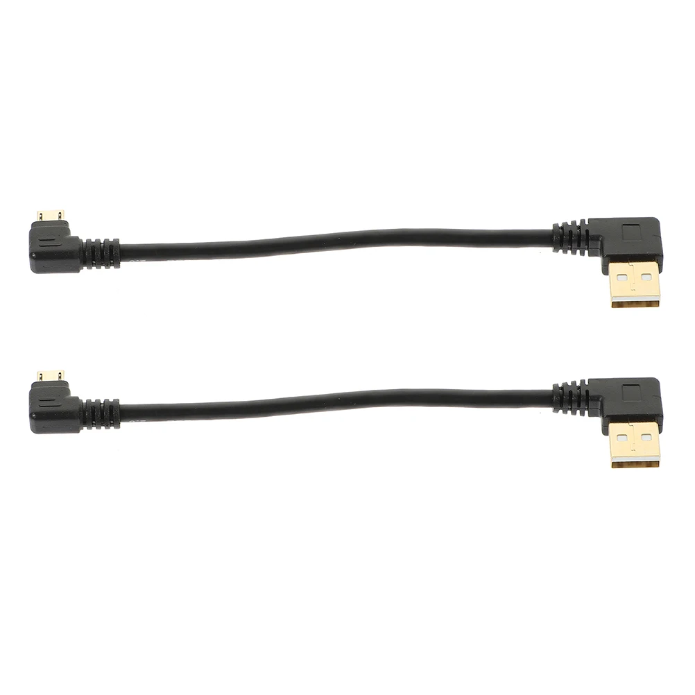

2 Pcs USB Cable Fast Charging Type Gilded Easy Plugging to Rubber Micro Short High Speed Data Transfer Unplugging
