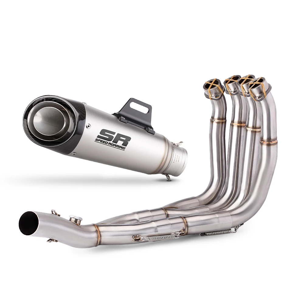 

STLF Motorcycle Full Exhaust System Escape for YZF R6 2006-2016 Modified Front Tube Link Pipe Connect 51MM Muffler