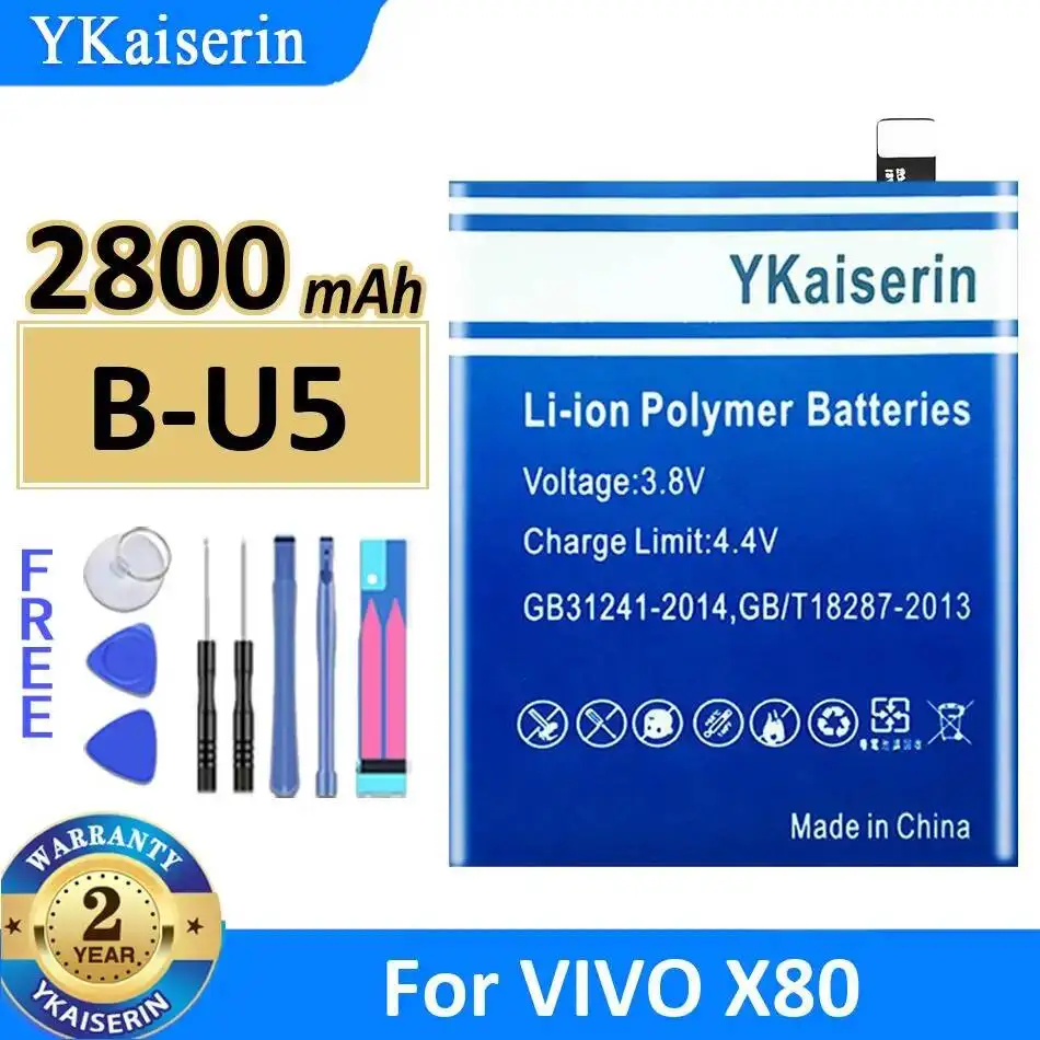 Long Lasting Mobile Phone Battery B-U5 2800Mah For Vivo X80