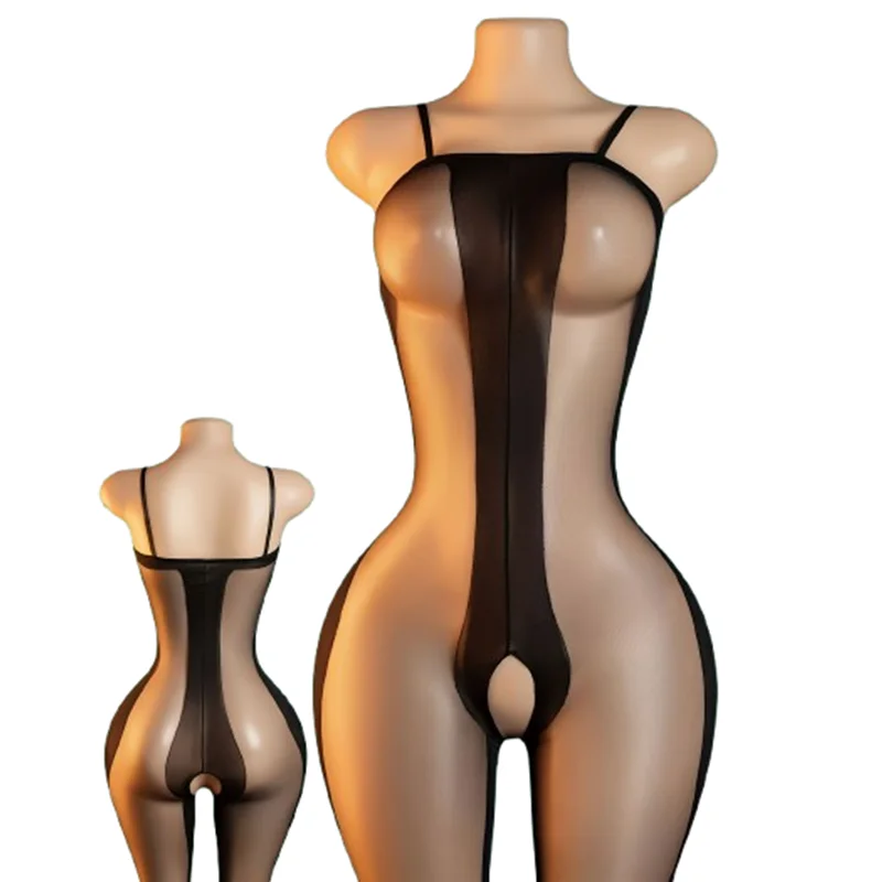 1 x Sheer mesh erotic bodysuit featuring a sexy cutout, spaghetti straps, and an open-crotch design—a must-have for a steamy dat