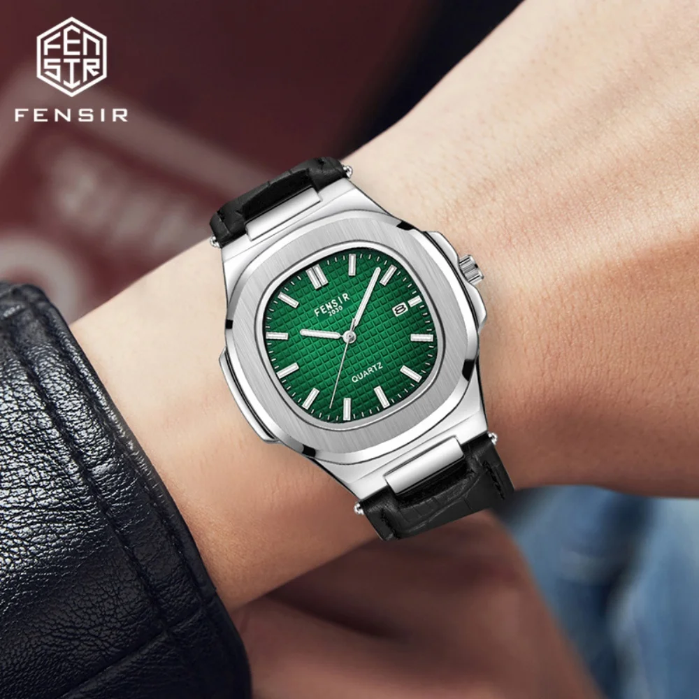 High-End Square Men's Quartz Watch, Nautilus Series, Classy Business Fashion, Casual Versatile Stylish Handsome Social Guy Male Student Trendy Wristwatch, Waterproof Calendar Best-Selling Watch for Men