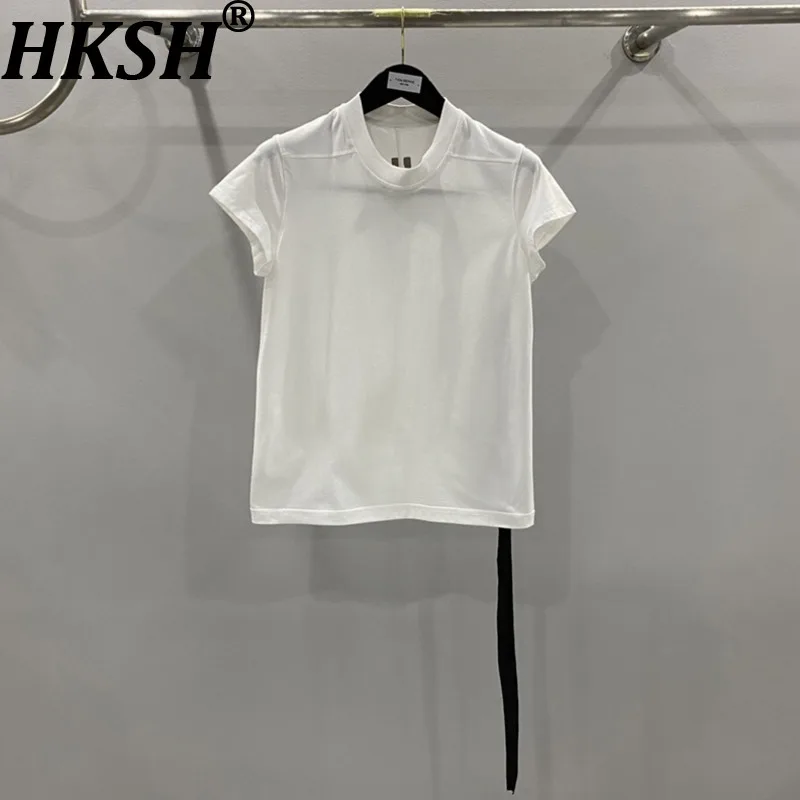 

Женская футболка HKSH, однотонная, с круглым вырезом, коротким рукавом, универсальная, в стиле Dark RO, уличная одежда, повседневный топ, новинка лета 2026 HK21259