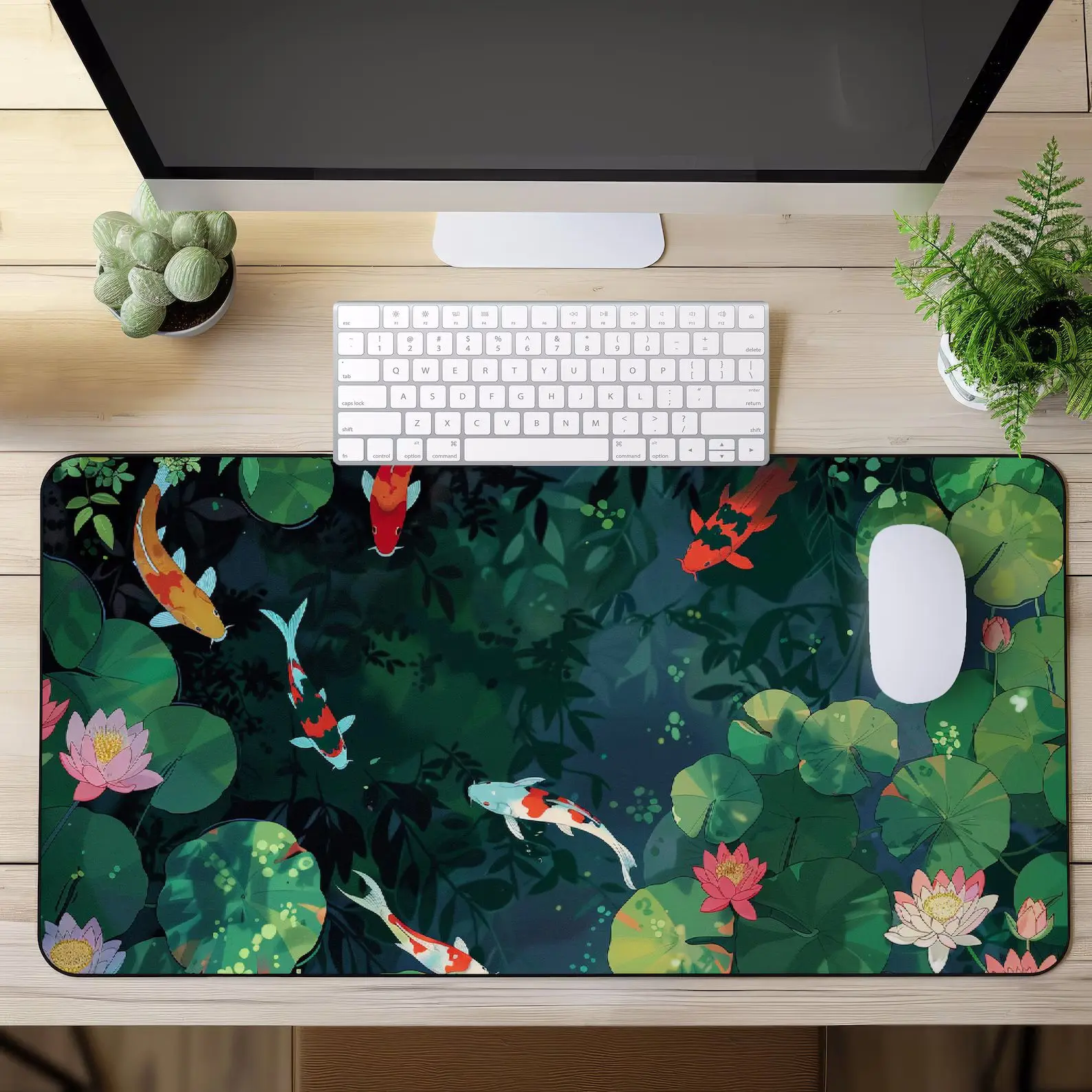 Lotus Leaf Mouse Pad Fish Computer Desk Mat Keyboard Gaming Mousepad Large Japan Laptop Office Gamer