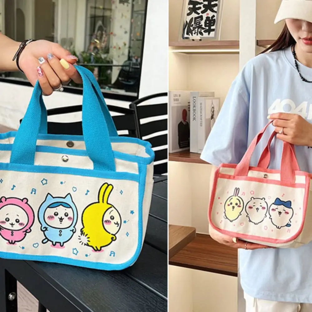 Cartoon Open Handheld Fashion Handbag Mommy Bag Portable Canvas Bag Desktop Organizer Storage Bags Multifunction