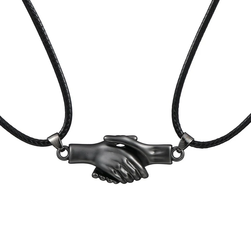 2pcs/Set Hand Magnet Attracts Couple Necklace Rope Chain Pendant Jewelry Lover Gift for Women Men Wholesale