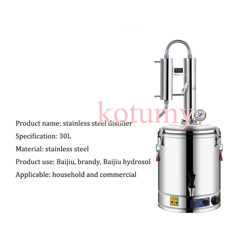 30L Alcohol Brewing Distiller Alcohol Whisky Moonshine Still Stainless Steel Still Whisky Beer Brandy Essential Oil Extractor