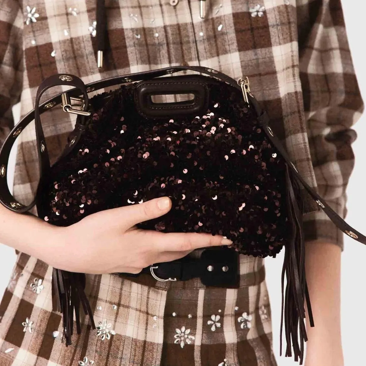 

New Trendy Sequined Bucket Bag, Lightweight and Versatile Single-shoulder Crossbody Bag for Formal Events, French-style Handbag