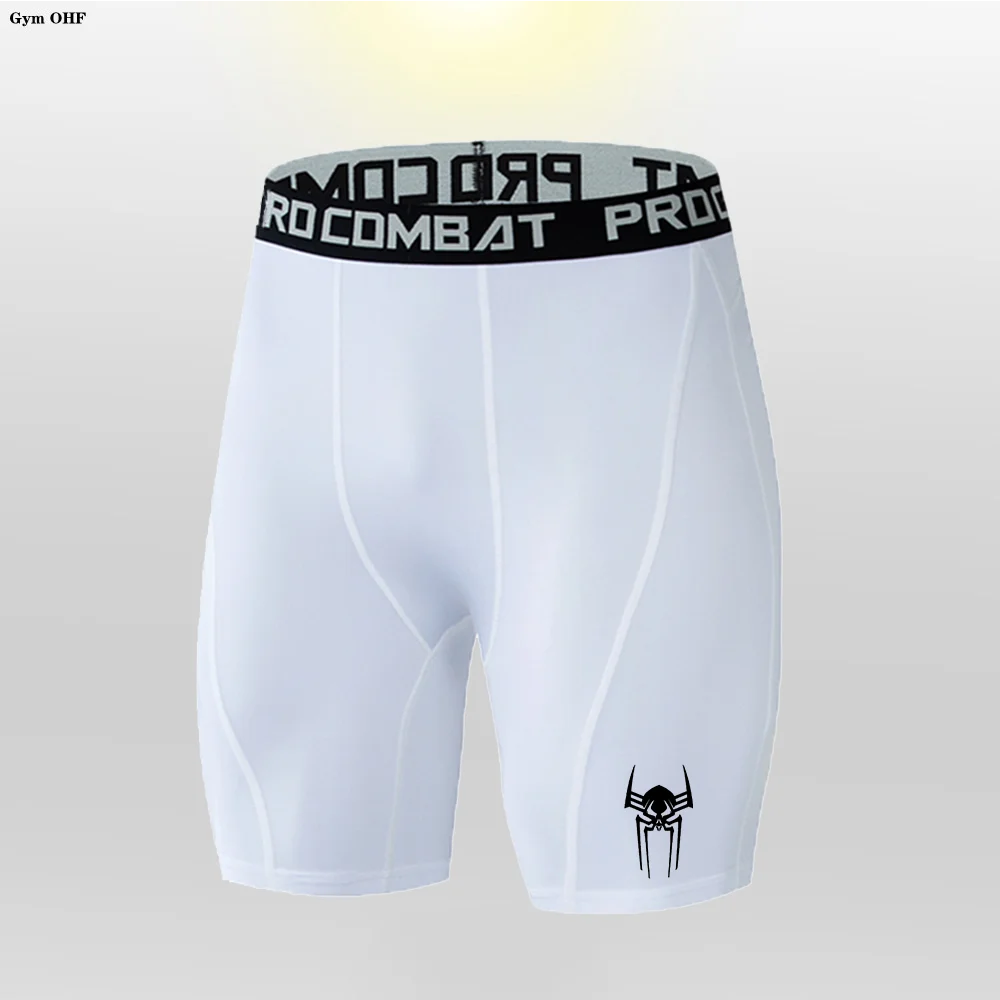 Superhero Compression Shorts Man Print Bodybuilding Tights Shorts Men Quick-Drying Gym Running Shorts Mens Underpants