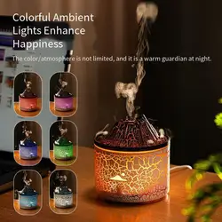 Flame Volcano Humidifier Aroma Diffuser Ultrasonic Mist Maker Fogger LED Essential Oil Fire Jellyfish Diffuser Fragrance Home