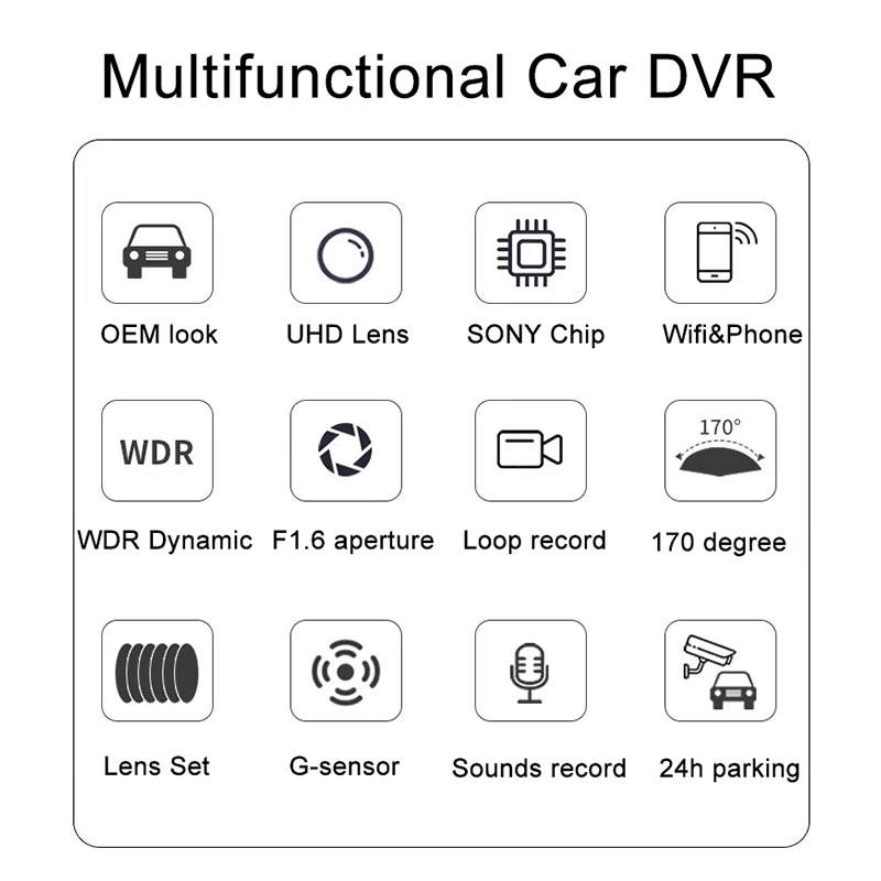 Grecoreal Car DVR Dash Camera Front Rear Dash Cam for Chery Chirey Tiggo 4 5x 7 Pro Max Plus DR F35 OEM 2K 4K Wifi Dual Dashcam