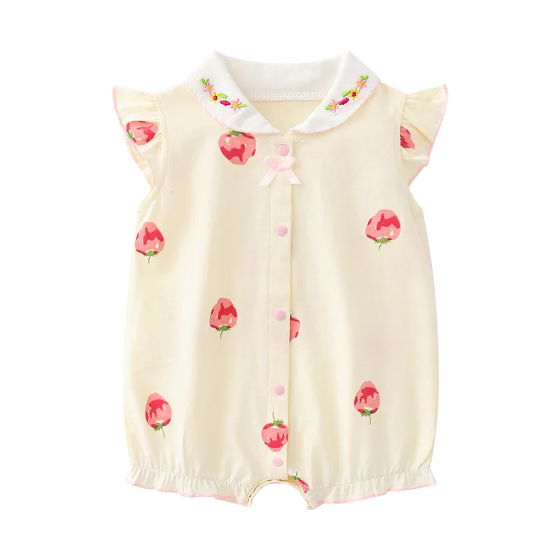 ZOETOPKID Baby Summer Clothes Rompers Girls Overalls Short Sleeve Bodysuit Cotton Baby Clothing Jumpsuit Newborn Girl Onesies