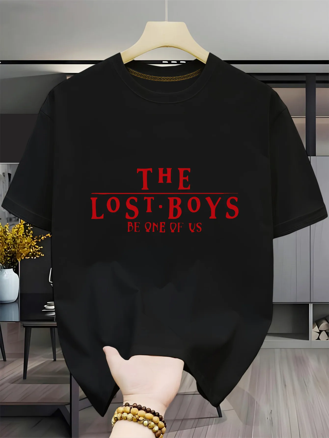 Unisex T Shirt, Lost Boy Become One of Us, Outdoor Short Sleeve Casual Breathable Tee, Easy Care Versatile for Daily Wear, Gym, And Parties All Seasons Unisex Fun Gift