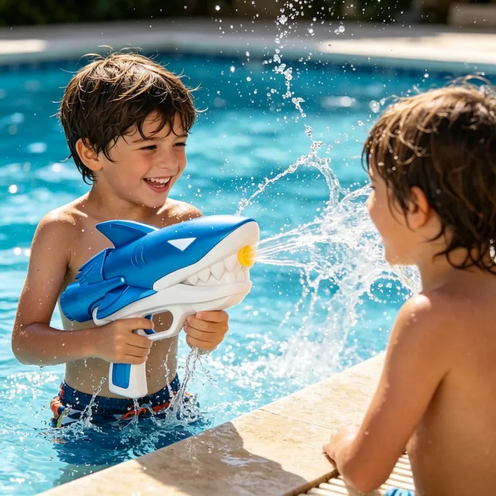 Electric Water Gun Automatic Shark Shape For Outdoor Water Fights_voghion.com