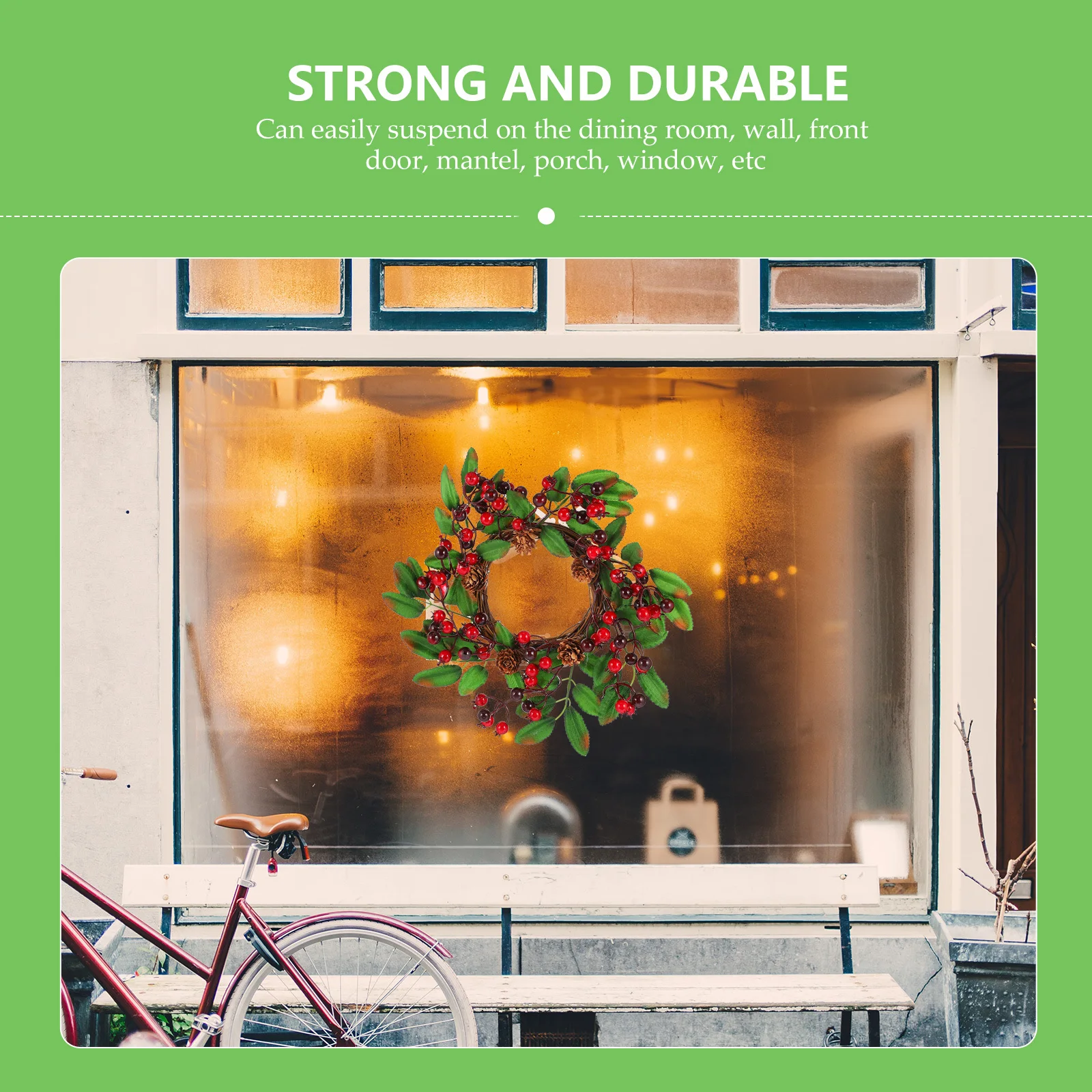 

1Pcs Pinecone Christmas Wreath Front Door Decoration Lightweight Xmas Party Supplies Wall Festival Hanging Wreath