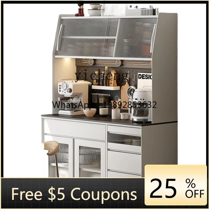 

ZK Minimalist Solid Wood Sideboard Kitchen Storage High Cabinet Modern Minimalist White Tea Locker