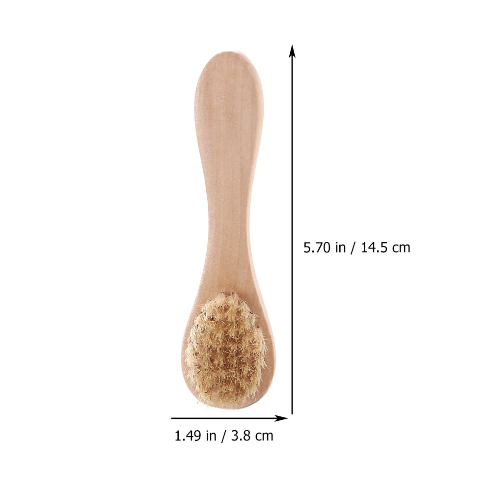 Brosse nettoyante pour le visage en bois, 5 pièces, huile nettoyante pour un lavage doux des pores en profondeur, Hemu Miss