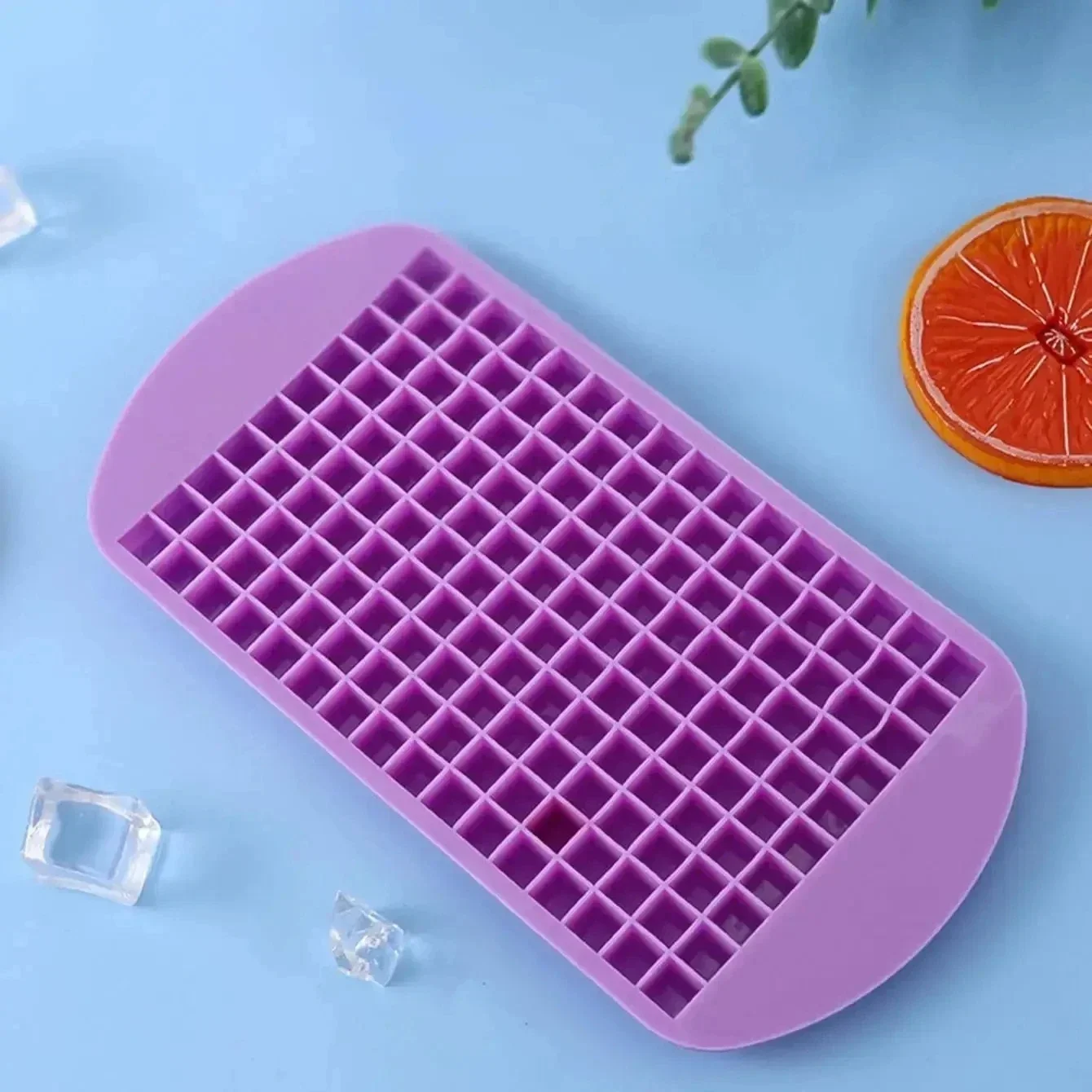 1pc/2pcs - Large Capacity 160 Grids Silicone Fruit Ice Cube Maker - DIY Small Square Ice Cube Mold - Kitchen Essential for Home
