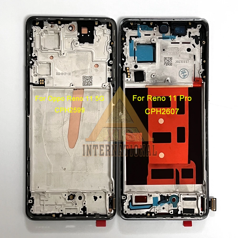 Original AMOLED For Oppo Reno11 (China) LCD Screen Reno 11 CPH2599 Display+Touch For Reno 11F CPH2603/ Reno11 Pro CPH2607 Frame