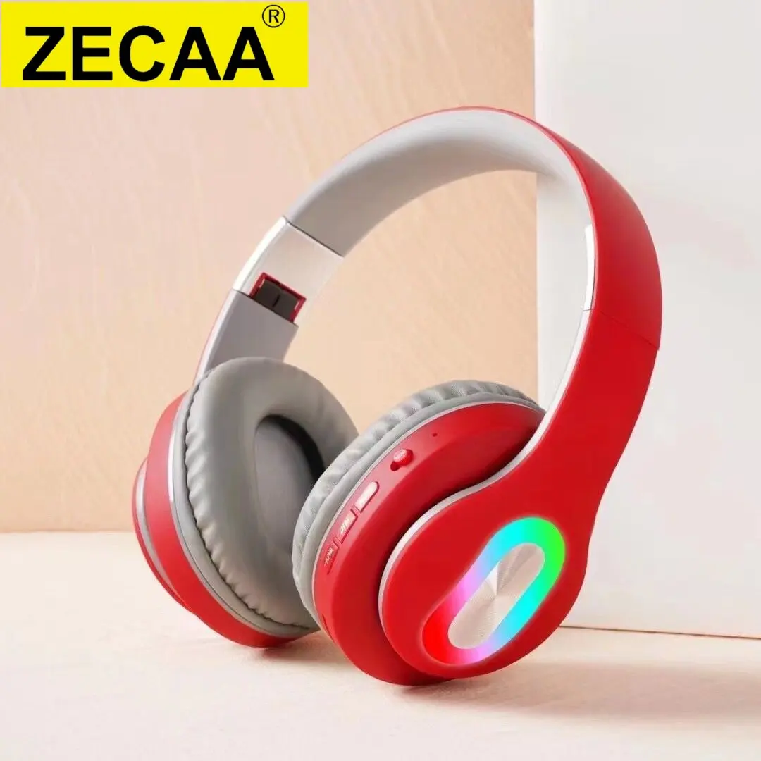 

ZECAA Foldable ANC Bluetooth Wireless Bass Game Headphone 5.4 Head On Earphone Video Game Headphone With Colorful RGB Light