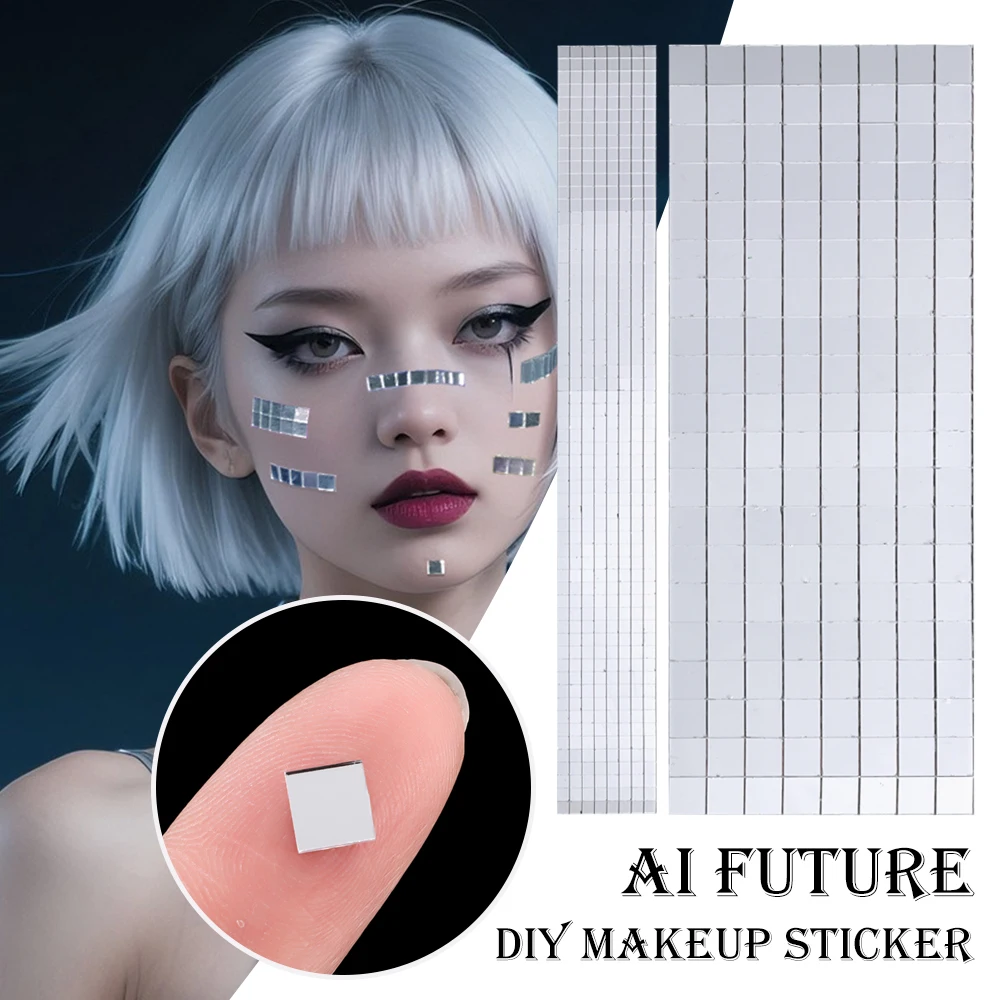 

Временные серебряные наклейки Hot Silver: водостойкие, в стиле Techwear, с эффектом AI, для DIY-макияжа, блестящие наклейки для лица, аксессуары для косплея