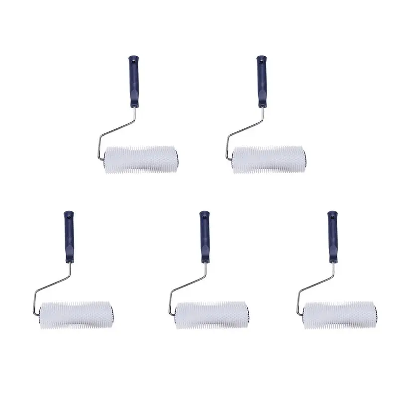 5Pcs 7 Inch Plastic Handle Spiked Roller-AT36