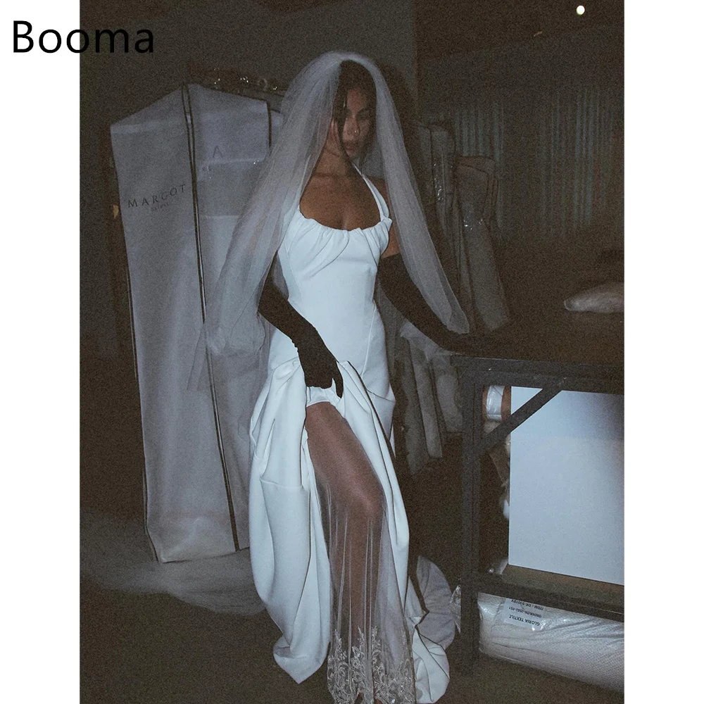 

Booma Mermaid Sleeveless Satin Elegant Wedding Dresses Spaghetti Strap Simple Brides Gown Custom Made 2025
