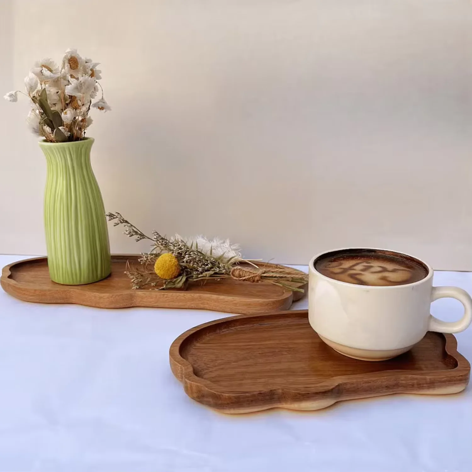 Japanese acacia wood diner dessert tray, cloud shaped fruit plate, bread tray, creative tea shoot, kerer