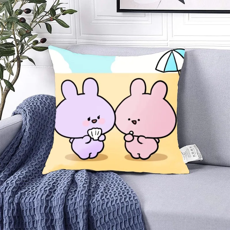 1pc Lovely Cartton Cushion Cover Asamimichan Print Soft Pillowcase for Home Living Room Bedroom Decoration Nap Companion Office