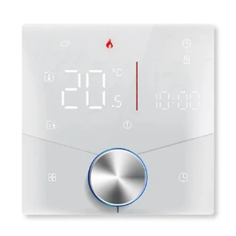 

Wifi Smart Heating Knob Thermostat LCD Display Touch Screen Temperature Controller ( Water Gas Boiler White) Easy Install