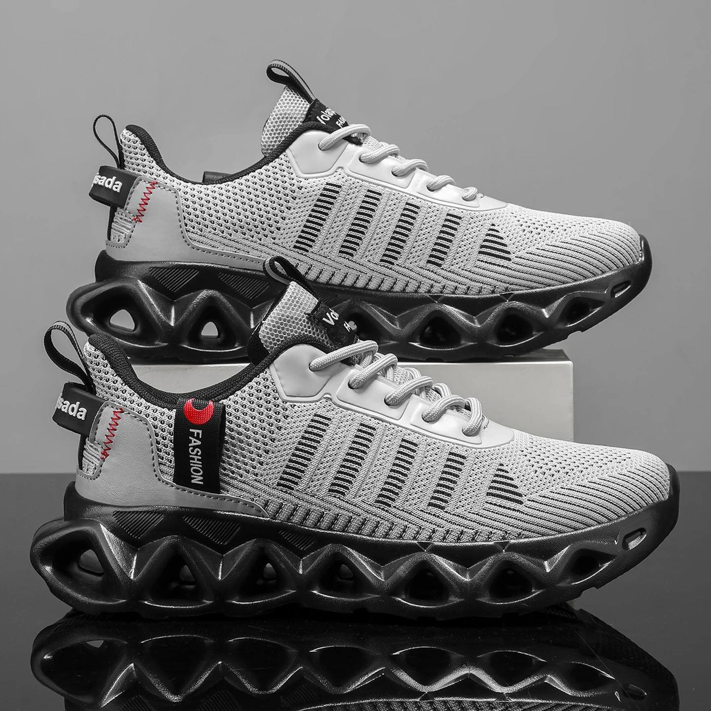 2026 New Unisex Striped Cut-out Sneakers, Breathable Mesh, Non-slip, Shock-absorbing Thick Sole, Stylish and Classic, Versatile for Fashion, Outdoor Jogging, Street Casual Sports Sneakers, Running Shoes