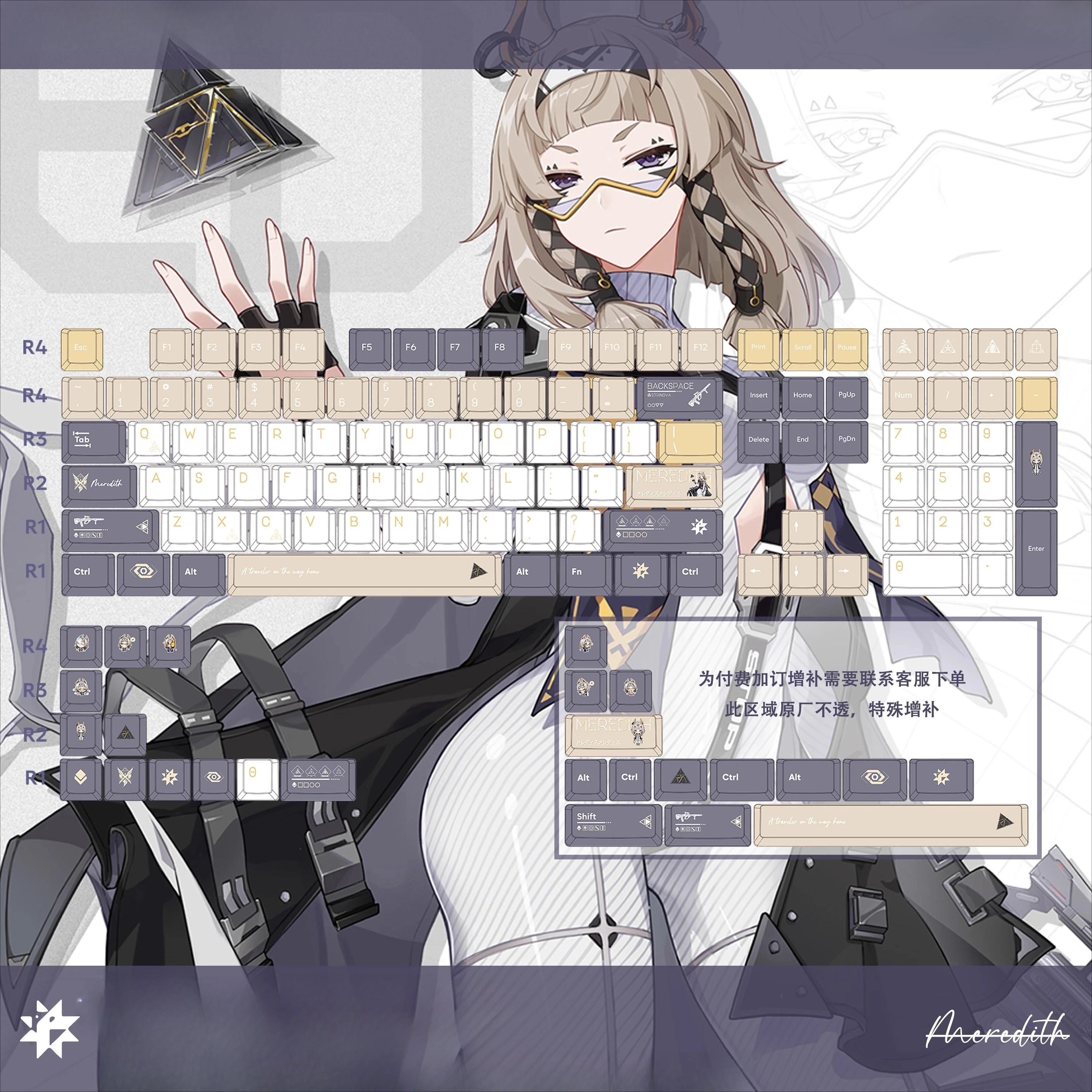 

MiFuny аниме Meredith тематические колпачки для клавиш милые PBT Sub Keycap Cherry/XDA Profile пользовательские игровые колпачки для клавиш для механической клавиатуры подарки