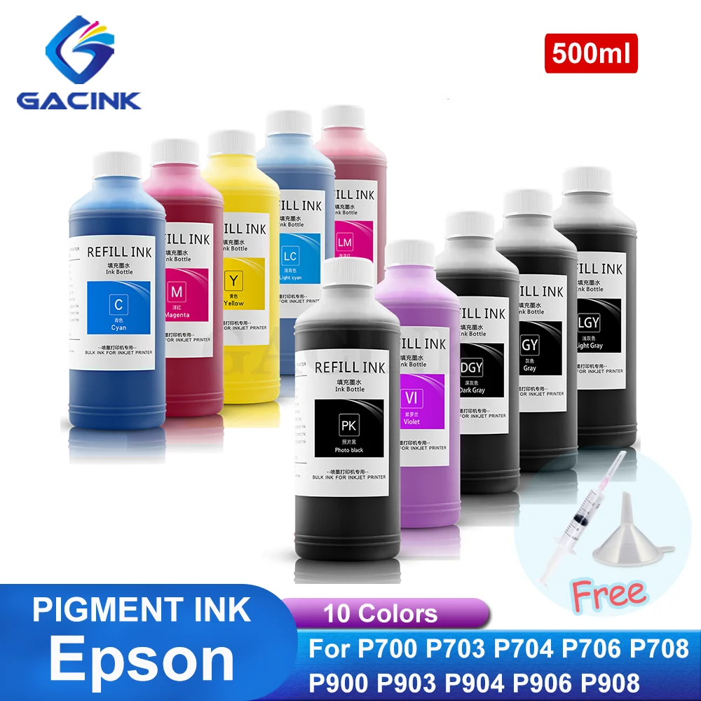 

500ML Pigment Ink Waterproof Ink For Epson SureColor P700 P703 P704 P706 708 P900 P903 P904 P906 P7580 P9580 P7500 P9500 Print