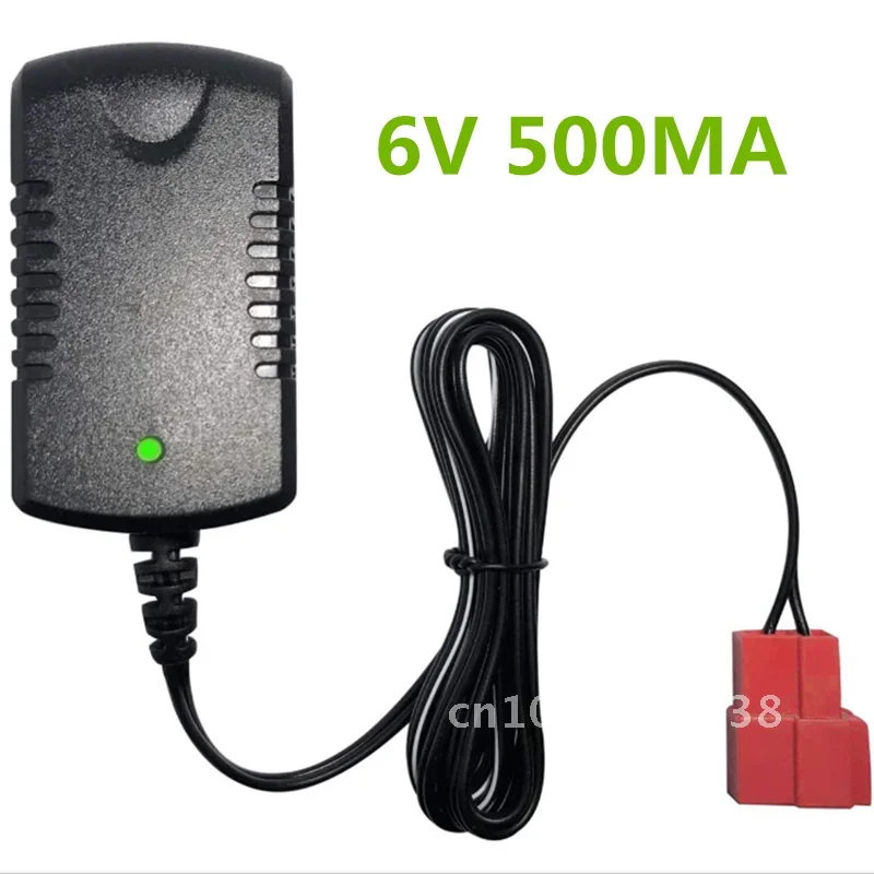 Cargador de batería de coche para niños de 6V, cargador 7V800, cochecito de bebé eléctrico, suministro de batería de juguete, adaptador de corriente, enchufe cuadrado rojo