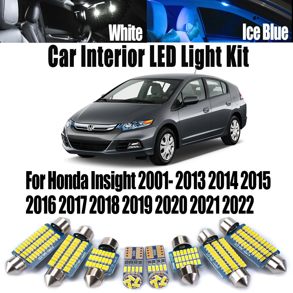 

Canbus LED Interior Map Dome Reading Light Kit For Honda Insight 2001- 2019 2020 2021 2022 Car Accessories License Plate Bulb