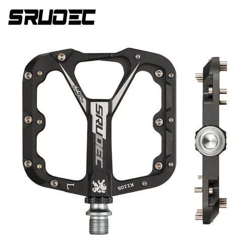 Imagen 2 del producto Pedal de bicicleta de montaña con rodamiento sellado de alta resistencia GOLDIX, Pedal antideslizante aumentado Triperin para Pedal de bicicleta de montaña y de carretera