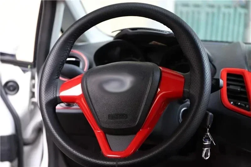 Voor Ford Fiesta 2009 2010 2011 2012 2013 ABS Rode Kleur Interieur Accessoires Gear Windows Bedieningspaneel Center AC Panel cover