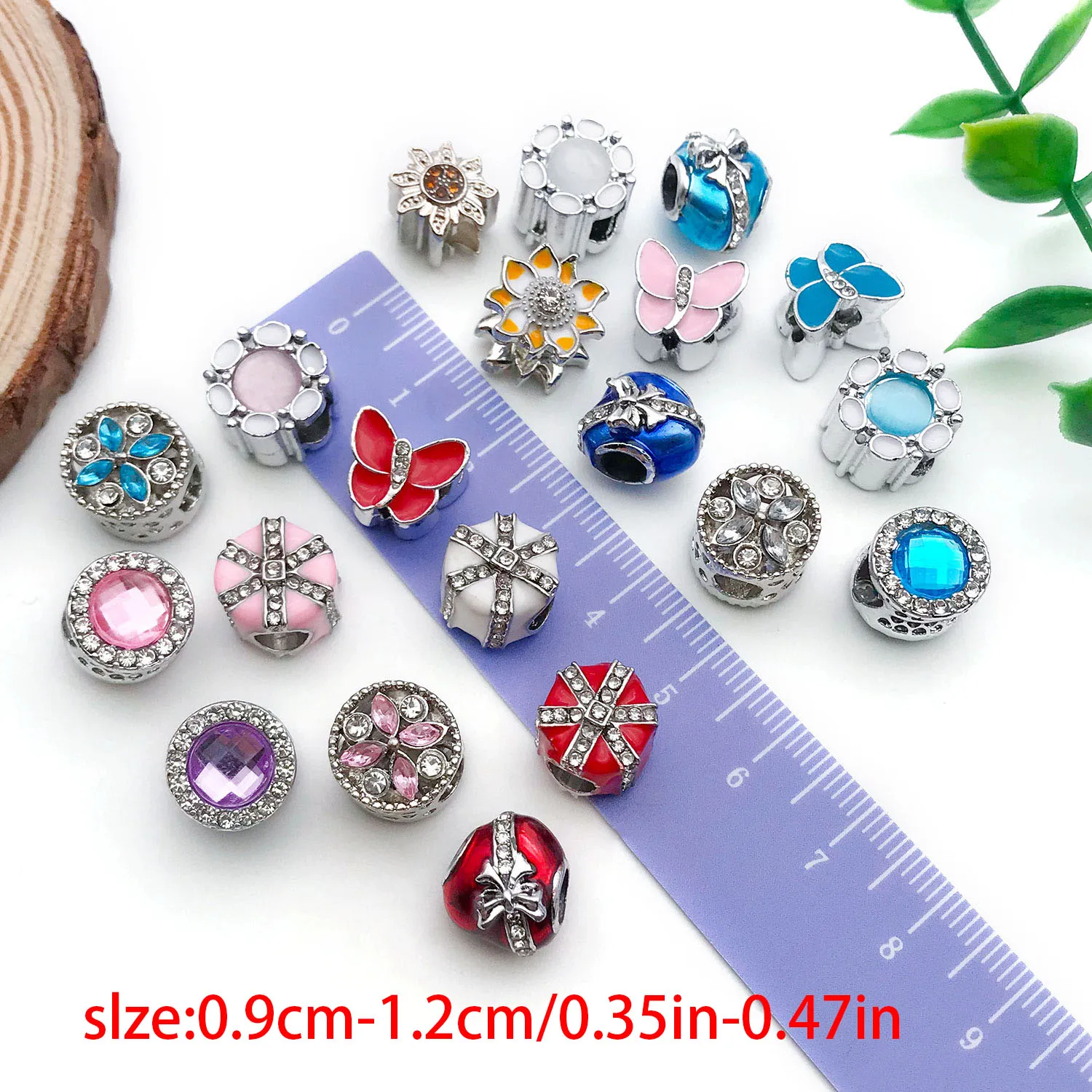 5/20pcs Panjia Bracelet DIY with Alloy Beads, Heart, Butterfly, Snowflake, Cat's Eye Stone Charms for Women. view 4