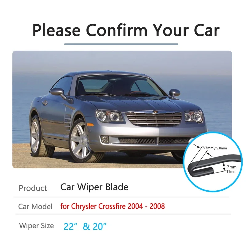 For Chrysler Crossfire 2004 2005 2006 2007 2008 Front Window Windscreen Windshield Washer Wipers Car Accessories Car Wiper Blade