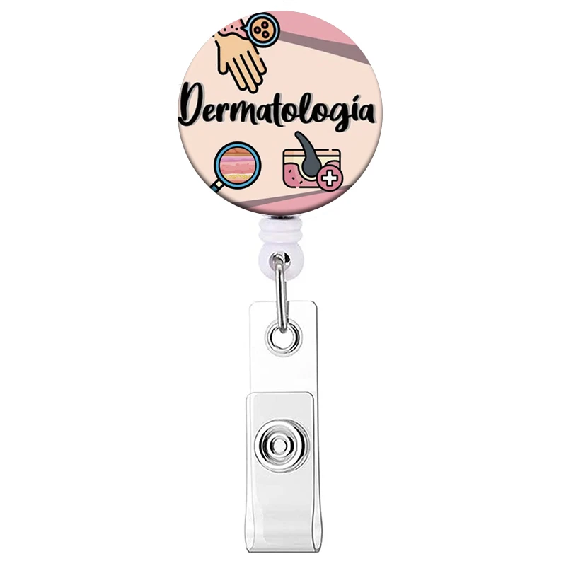 1PC Krankenhaus Krankenschwester Versenkbare Abzeichen Clip Arzt ID Karte Halter Reel für Namensschild Abzeichen Halter Bürobedarf Schnalle – Detail 27