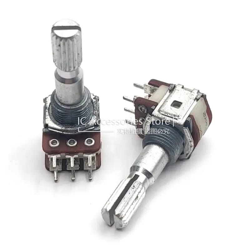 1PCS 12 Type 6Pin A20K Precision Potentiometer A20K*2 Double Rotary Potentiometer 20KAX2 Flower Shaft 25MM