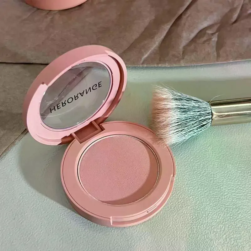 【HERORANJE】Langdurig waterdicht monochroom poederpalet Perzikoranje mist Zachte matte natuurlijke blos