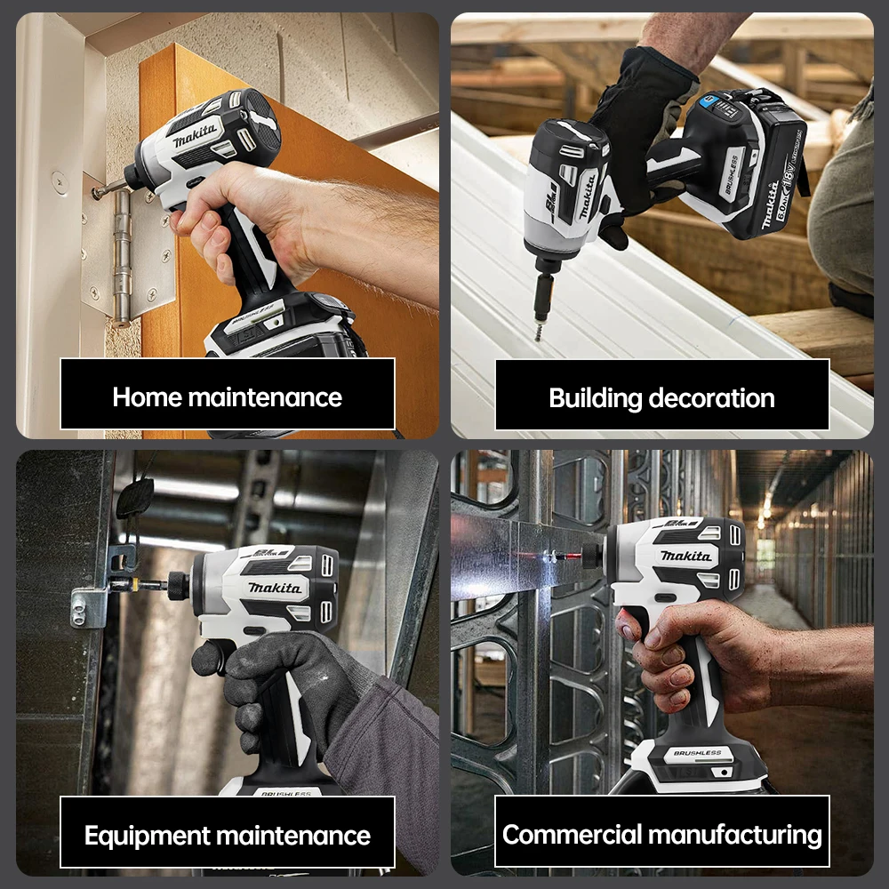ماكيتا 18 فولت DTD173 أداة حفر بيضاء بدون فرش لتحسين المنزل وتقوم بها بنفسك 180Nm خشب كهربائي/مسمار/وضع T