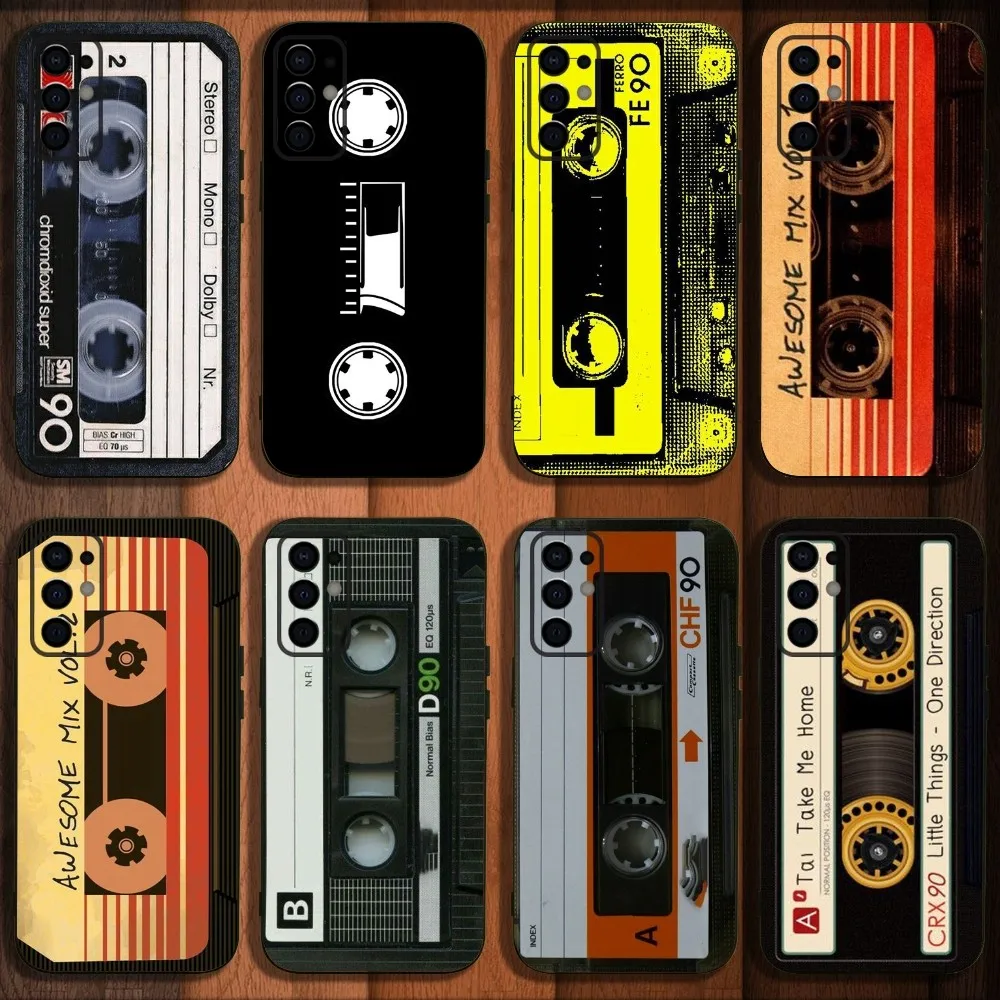 

Retro Cassette Tape Phone Case For Samsung S24,S21,S22,S23,S30,Ultra,S20,Plus,Fe,Lite,Note,10,9,5G Black Soft Cover