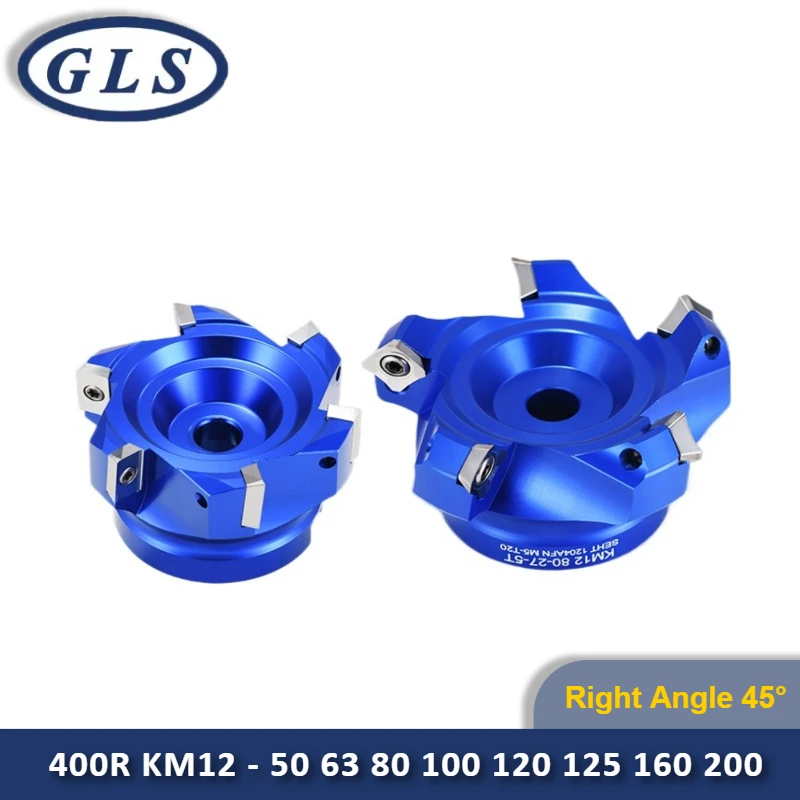 

400R KM12 Высокоглянцевая летающая режущая головка с быстрой подачей, прямоугольная фрезерная головка под углом 45 градусов, многогранный обрабатывающий центр