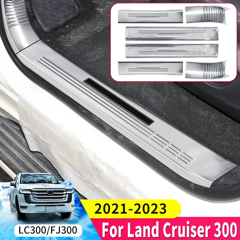 

For 2021 2022 2023 Toyota Land Cruiser 300 Stainless Steel Threshold Protective Cover LC300 Interior Upgraded Accessories Tuning