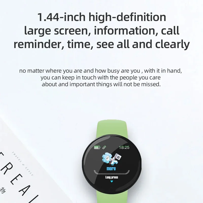 Smart Watch da 1.44 pollici per la pressione sanguigna impermeabile cardiofrequenzimetro Fitness Tracker per Android iOS USB ricarica Smart Watch