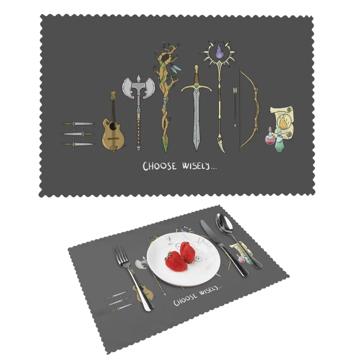 

Chose Wisely, DnD Classes Option Placemat Washable Plate Mat For Dining Table Bowl Coaster Home Decor Super Absorbent Mats