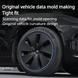 For Tesla Model 3 Highland 2024 Car Wheel Tire Hub Cover Sticker Trim PVC Protective Film Carbon Fiber Exterior Replacement