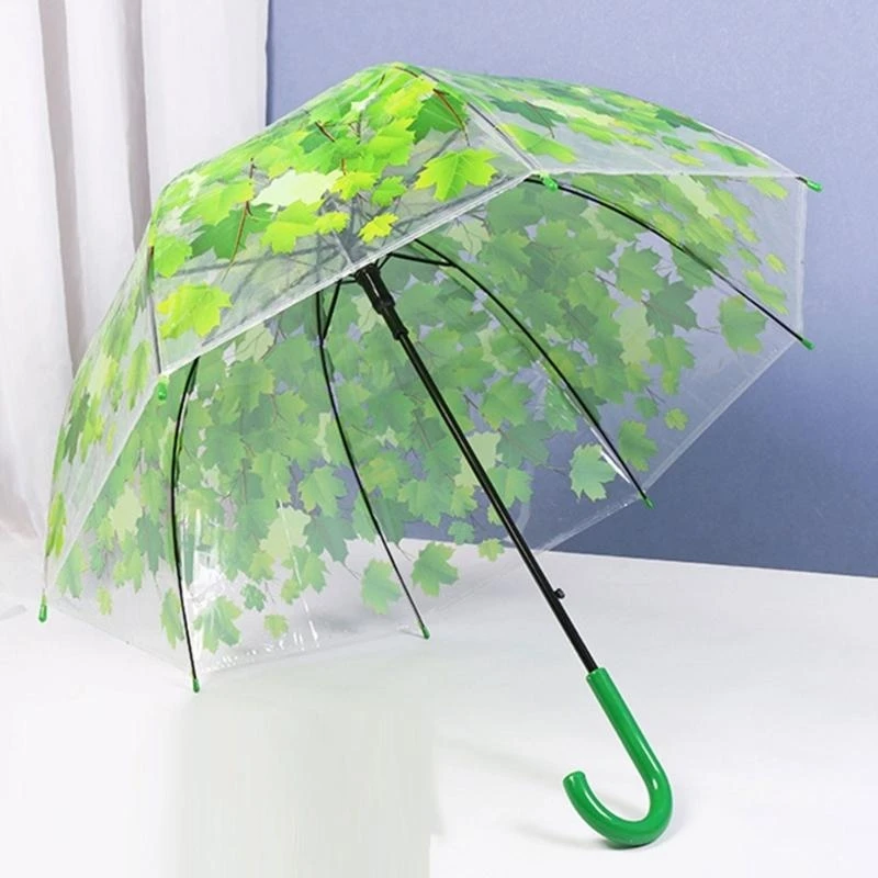 0XLD Windproof Automatic Clear Bubble Umbrella with See Through Dome Canopy